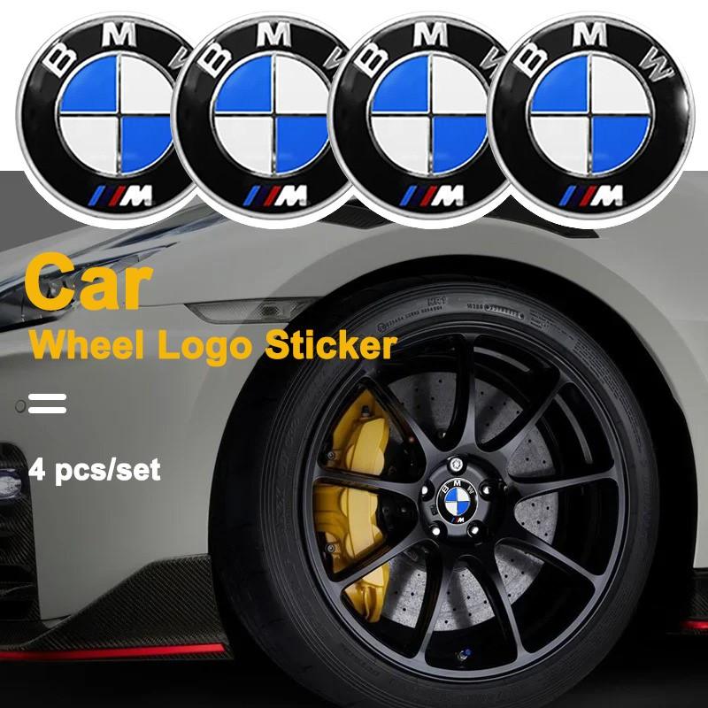 AAAXC1 4pcs Car Wheel Center Hub Cap Badge Logo Sticker For BMW M Performance E84 E87 X5 E70 F25 E90 E91 F01 F02 E60 E61 F10 F15 F30 M3