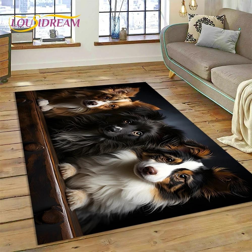 3D милый ковер с изображением собаки самое, чихуахуа, хаски, коки из мультфильма для гостиной, спальни, домашнего декора, нескользящий коврик для дивана, подарок