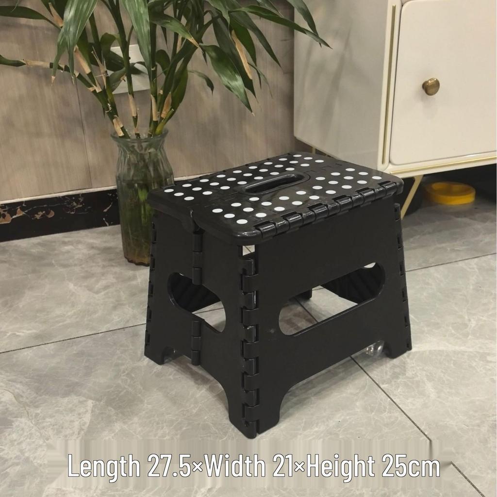 Portable Folding Cartoon Stool for Children & Adults - Durable Plastic Shoe Changing Seat