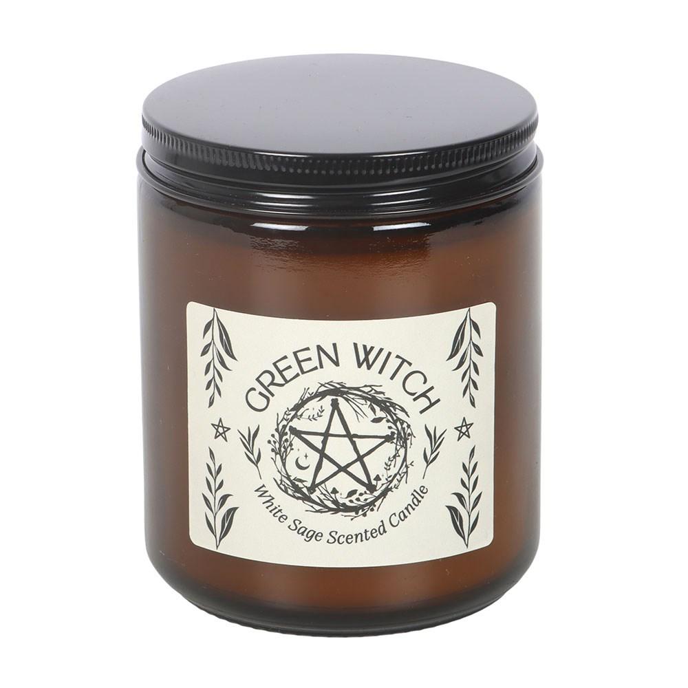 Something Different Green Witch White Sage Glass Scented Candle