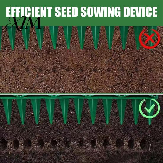 Flower Bed Starter 12-Hole Row Seeder Tool with Ergonomic Handle for Precision Sowing & Soil Digging, Manual Garden Greenhouse Gear Spacer Vegetables