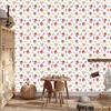 Retro White and Coral Wallpaper for Living Room and Bedroom 50x1000