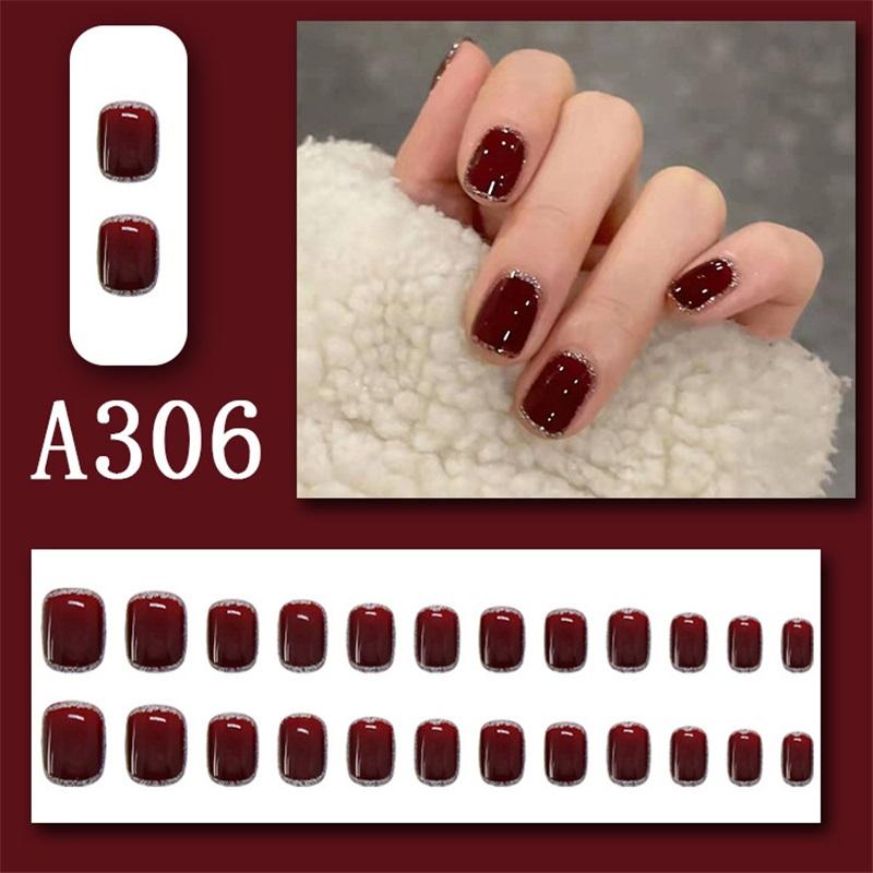2024 Gentle, sweet, fresh, high-end, simple, printed, fashionable wearable manicure
