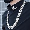 Hip Hop 25MM Wide Cuban Chain Necklace for Men Heavy Solid Polished Stainless Steel Choker Chains For Man Jewelry Accessories