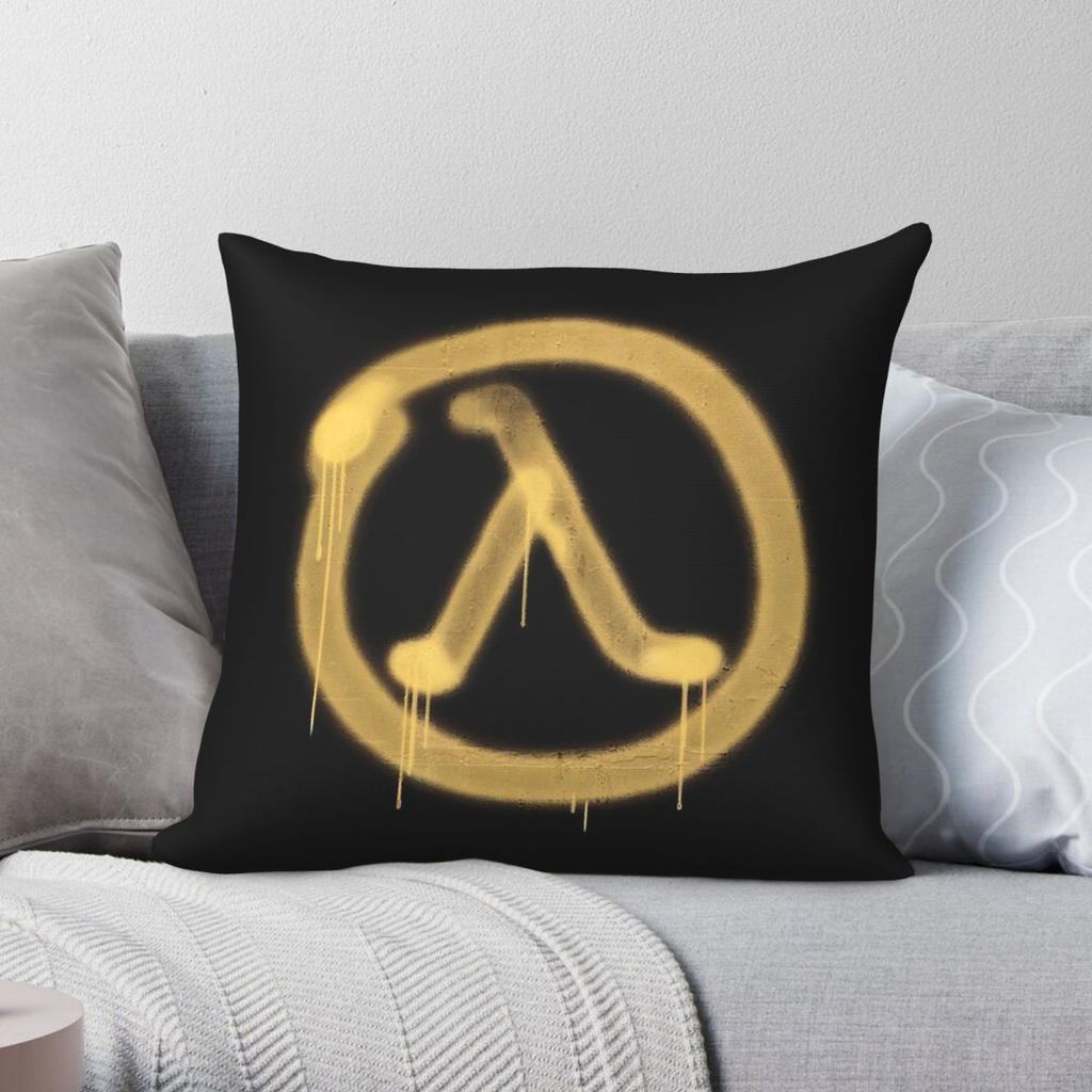 Наволочка с символом Lambda из Half-Life Полиэстер Лен Бархатный Узор Молния Декор Чехол для Подушки Домашняя Наволочка для Подушки