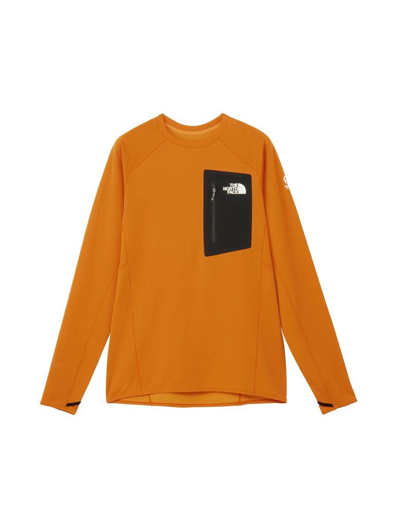 The North Face Expedition Dry Dot Crew Long Sleeve Yam Size L T-Shirt, Unisex, Adult, Orange,