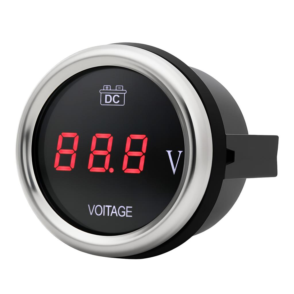 52mm Digital Voltmeter LCD Display Volt Meter for Car Truck Auto Engine Voltmeter Gauge 12V/24V