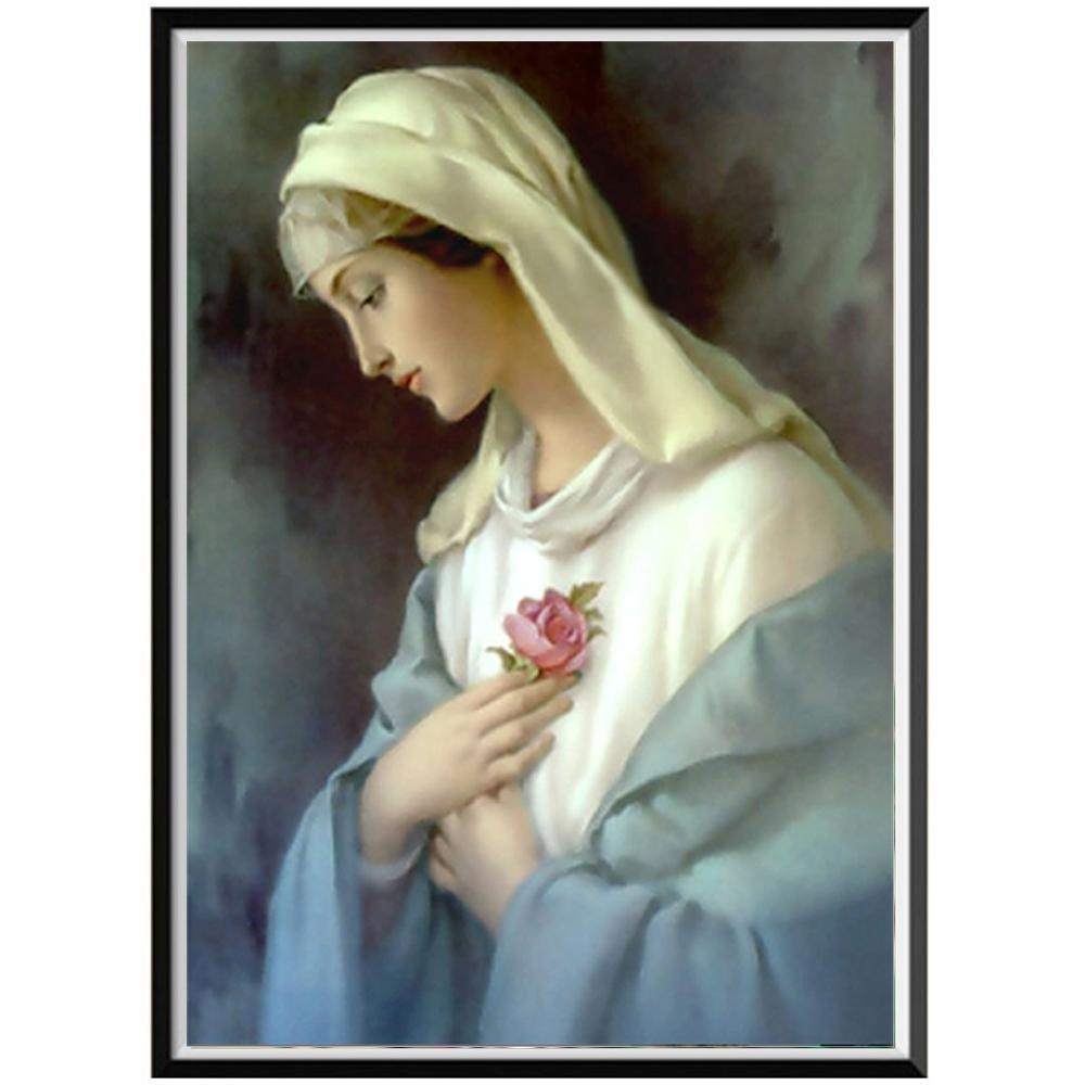 5D Character Religious Round Diamond Painting Mother Son Sticker Handmade Diamond Embroidery Mosaic Home Decoration