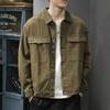Trendy Brand Heavy Retro Tooling Denim Jacket Men'S Loose Large Size American Casual Ruffian Handsome Lapel Jacket Tide