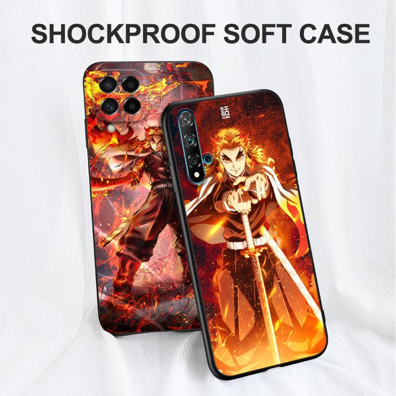 Черный чехол из ТПУ для Huawei Y9S Y6S Y8S Y5P Y7P Y8P y7 Y5 lite Prime 2018 Y6 2019 чехол Rengoku Kyoujurou