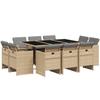 VidaXL Ensemble à manger de jardin et coussins 11 pcs mélange beige 3277799