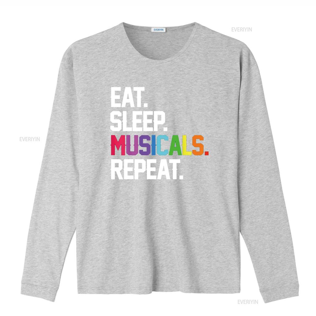 Musicals Eat Sleep Repeat T Shirt vintage Washed Slightly graphic Versatile Top For Everyday Wear streetwear designer clothes