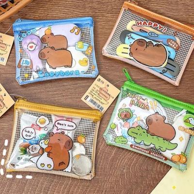 Кошелек для монет Capybara из мультфильма, на молнии, держатель для кредитных карт Capybara, сумка-кошелек Capybara для улицы