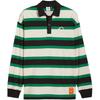 X Carrots Collaboration Fashion Embroidered Carrot Badge Striped Long Sleeve Polo Shirt Unisex Polo Shirts White Black Green 627444-86