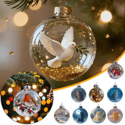 Птицы 2D Акриловые Рождественские Украшения Декоративные Фигурки Диких Животных Тематика Океана