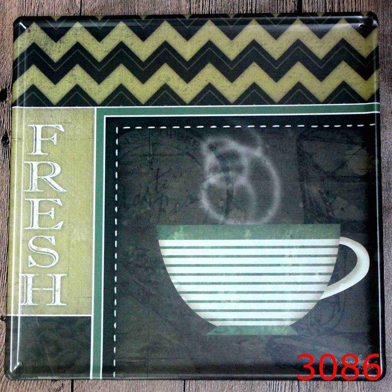 Coffee European Retro Frameless Tin Painting Food Stall Retro Crafts