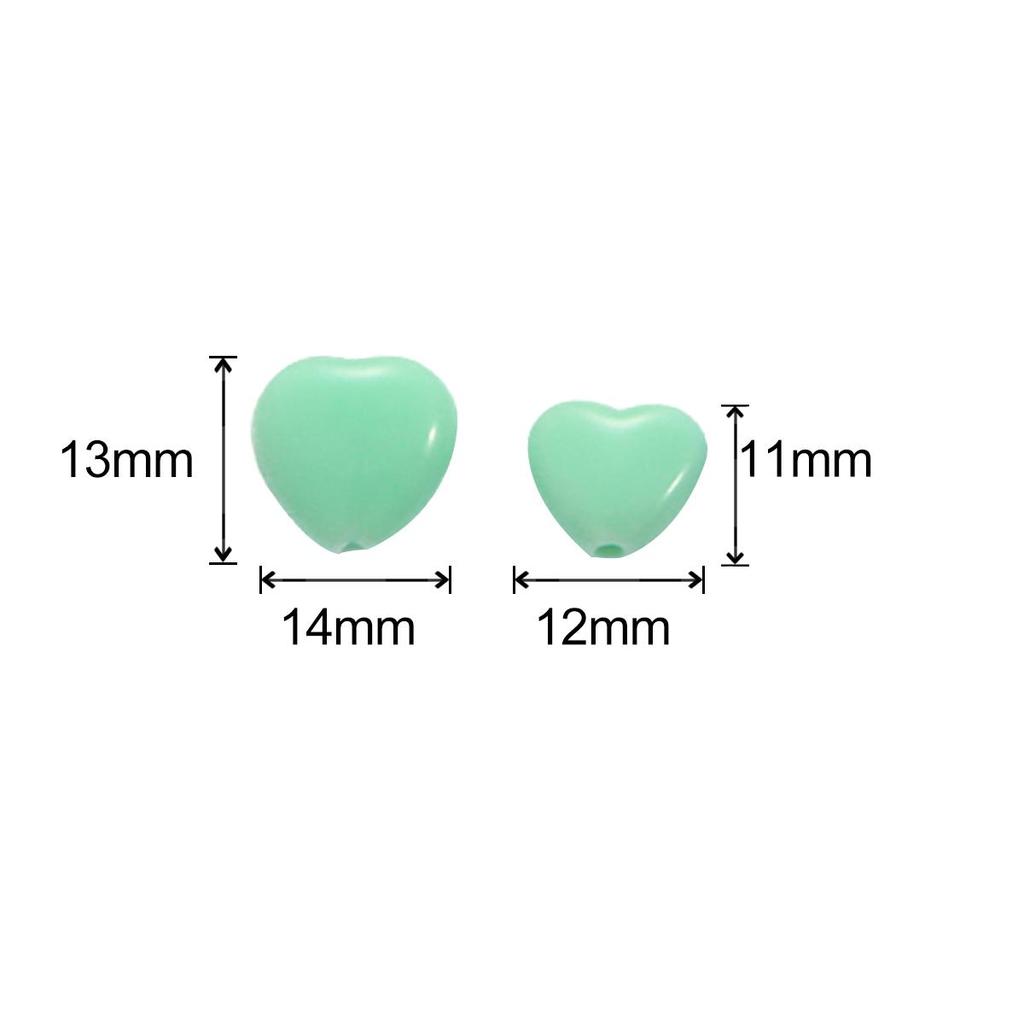 Colourful Heart Shape Acrylic Loose Spacer Beads for Jewelry Making DIY Accessories