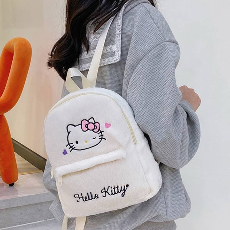 Плюшевый рюкзак My Melody Школьная сумка для девочек Из прочного материала Для повседневного использования