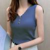 Summer Women's Vest Large Size Sleeveless Ice Silk Solid Color Camisole V-neck Short Bottoming Shirt Top Loose Elastic