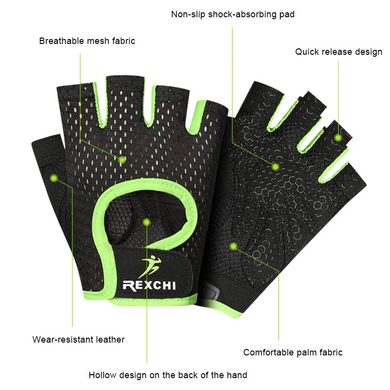 OLIKEI Перчатки для фитнеса с полупальцами для мужчин и женщин Дышащие износостойкие нескользящие перчатки для спортзала Перчатки для тяжелой атлетики Спортивные велосипедные перчатки