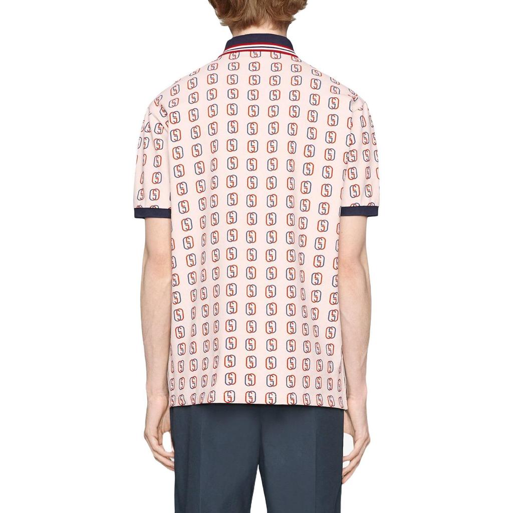GUCCI Polo Shirts Men's Red Polo Collar Moderate Straight Fit 575221-XJBAH-9744