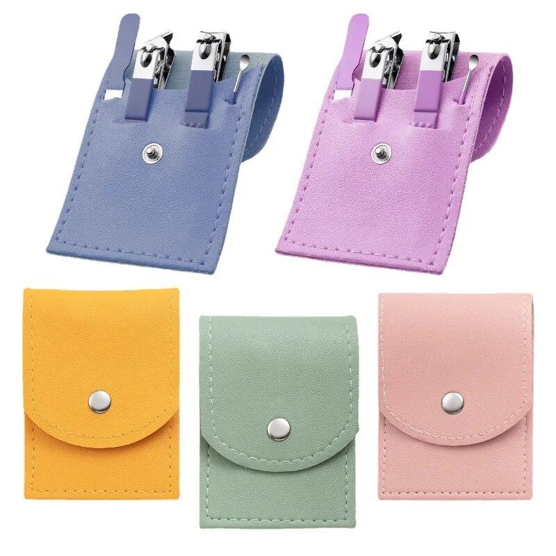 7Pcs Manicure Set Stainless Steel Nail Art Clipper Cuticle Nipper Scissor Grooming Tools With PU Leather Portable Bag