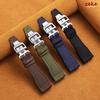 Sailcloth Watch Strap 20mm 21mm 22mm for Omega for IWC Business Nylon Canvas Folding Buckle Waterproof Men Army Green Watchband