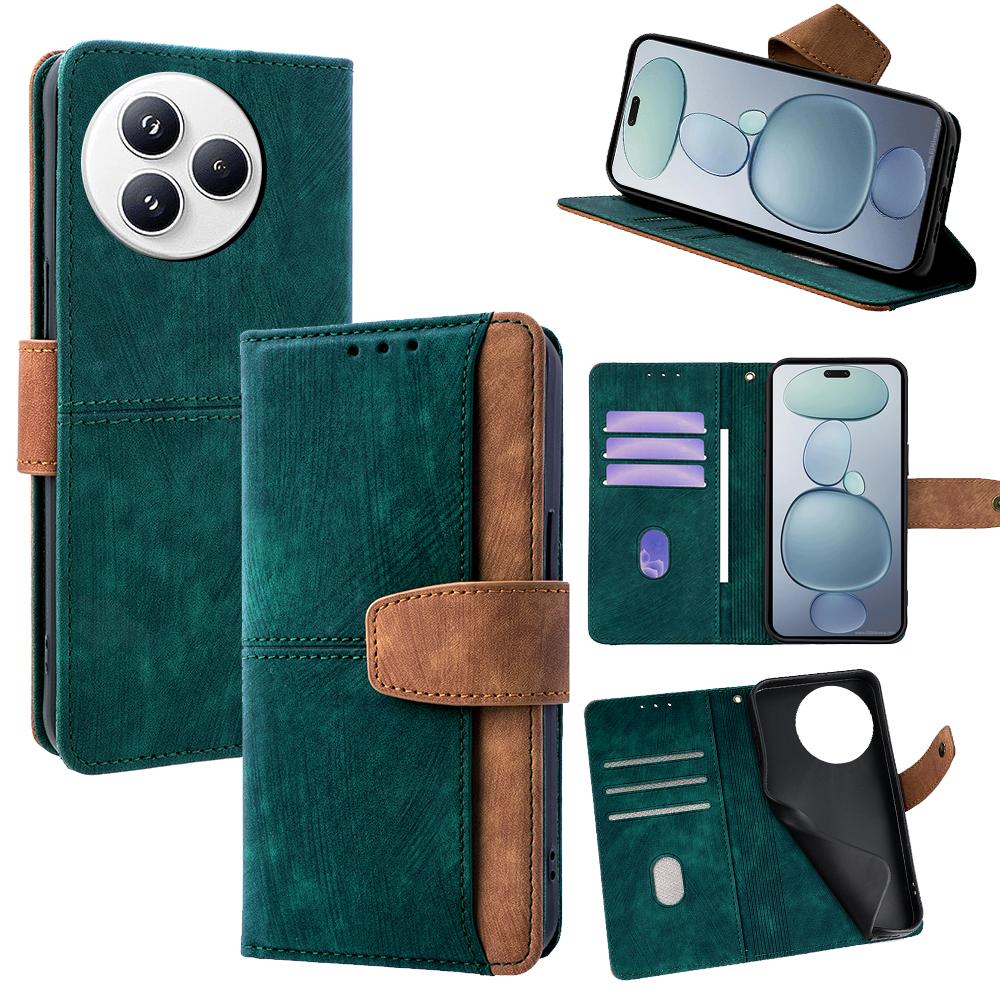 For Xiaomi Civi 5 Pro 5G Case RFID Blocking Color Splicing PU Leather Wallet Phone Cover