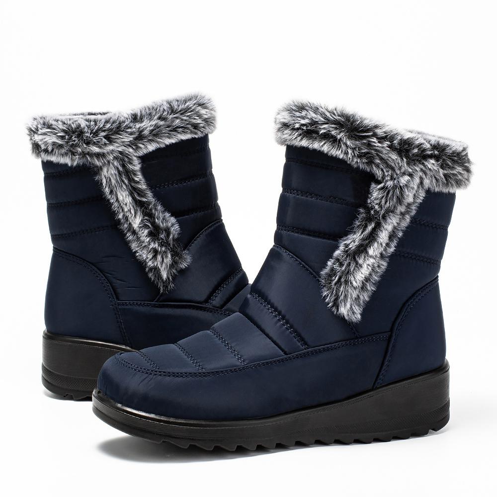 Непромокаемые женские зимние ботинки, коллекция 2024 года, женские зимние ботинки, теплые ботильоны из искусственного меха, женские утепленные плюшевые нескользящие хлопковые ботинки, женские