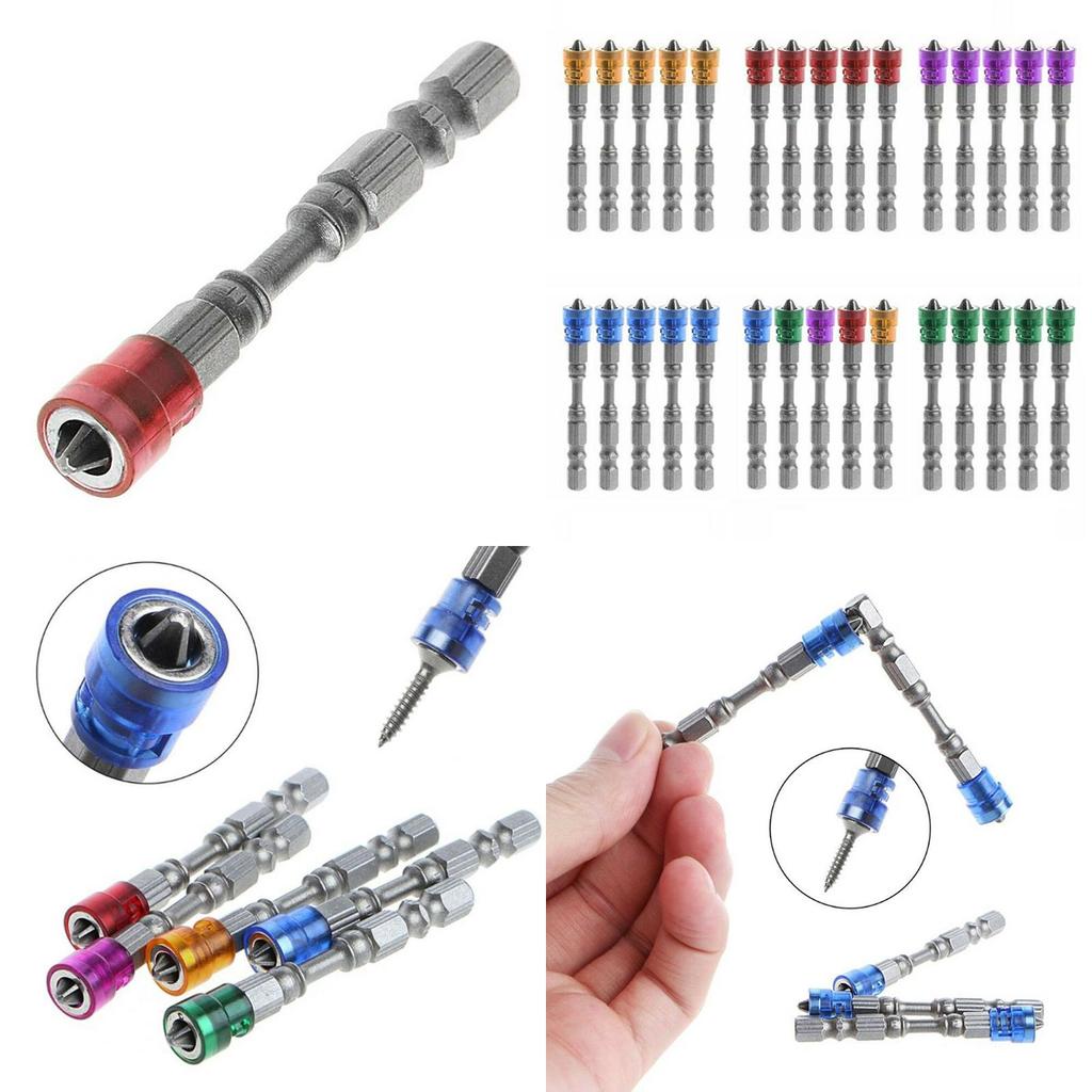 Durable 5pcs 65mm 1/4" Hex Shank Ph2 Single Head Magnetic Screwdriver Bits For Long Lasting Use