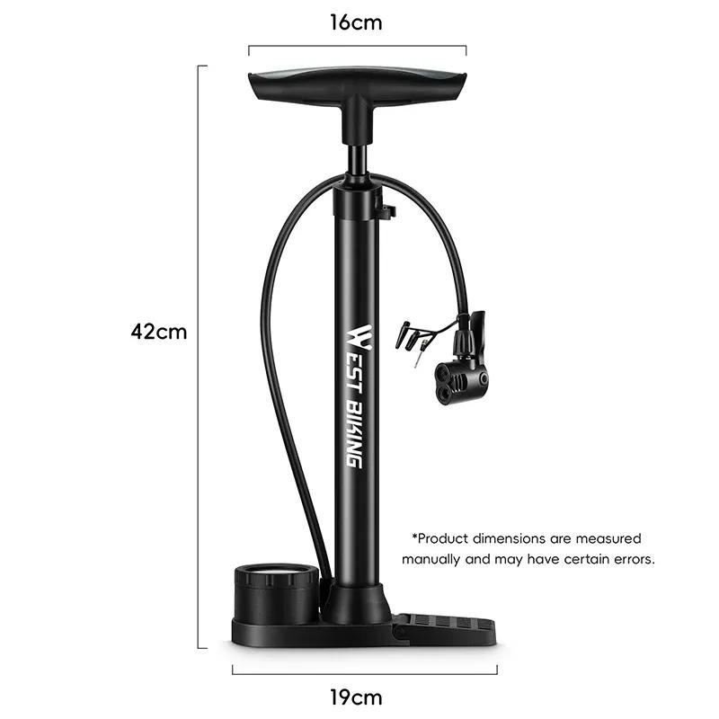 WEST BIKING 150PSI Bike Air Pump Foldable Digital MTB Road Bike Ball Tire Inflator Schrader Presta Valves Cycling Pump