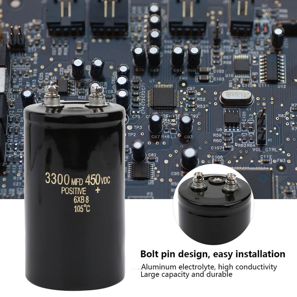 Электролитический конденсатор с болтовым штифтом 450 В 3300 мкФ, алюминиевый электролизный диэлектрический конденсатор для