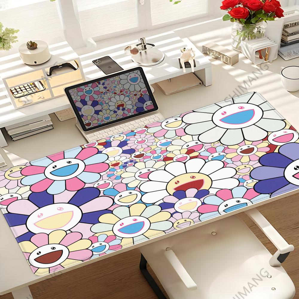 Flower TTakashi Art MMurakami Large XXL Table Mat Student Mousepad Gamer Computer Keyboard Pad Games Pad Desktop Mat