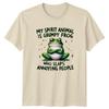 Grumpy Frog Slaps Annoying People T-Shirt Spirit Animal Funny