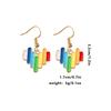 Colorful Alloy Rainbow Flag Love Earrings