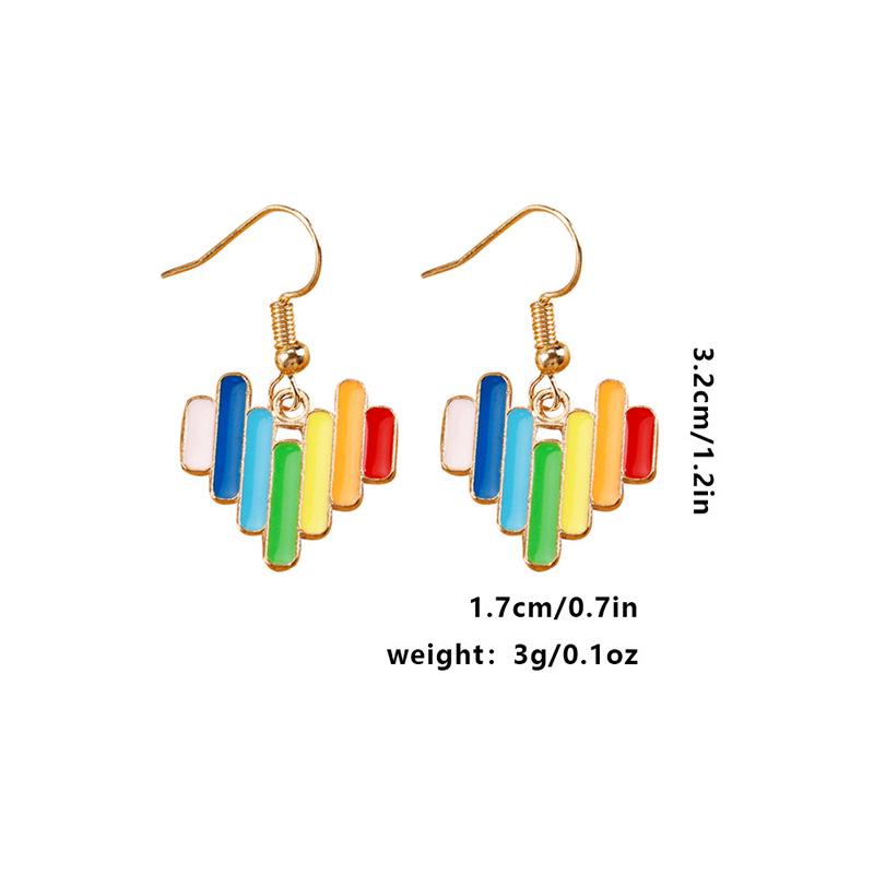 Colorful Alloy Rainbow Flag Love Earrings