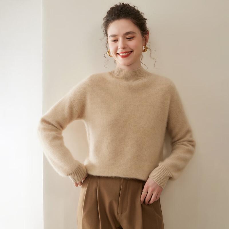 FANZHEN Women's 100% Cashmere Turtleneck Sweater