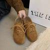 Ретро бокен обувь на мягкой подошве женская 2025 новая осенняя двухсторонняя на толстой подошве на шнуровке одинарная обувь универсальная удобная повседневная обувь