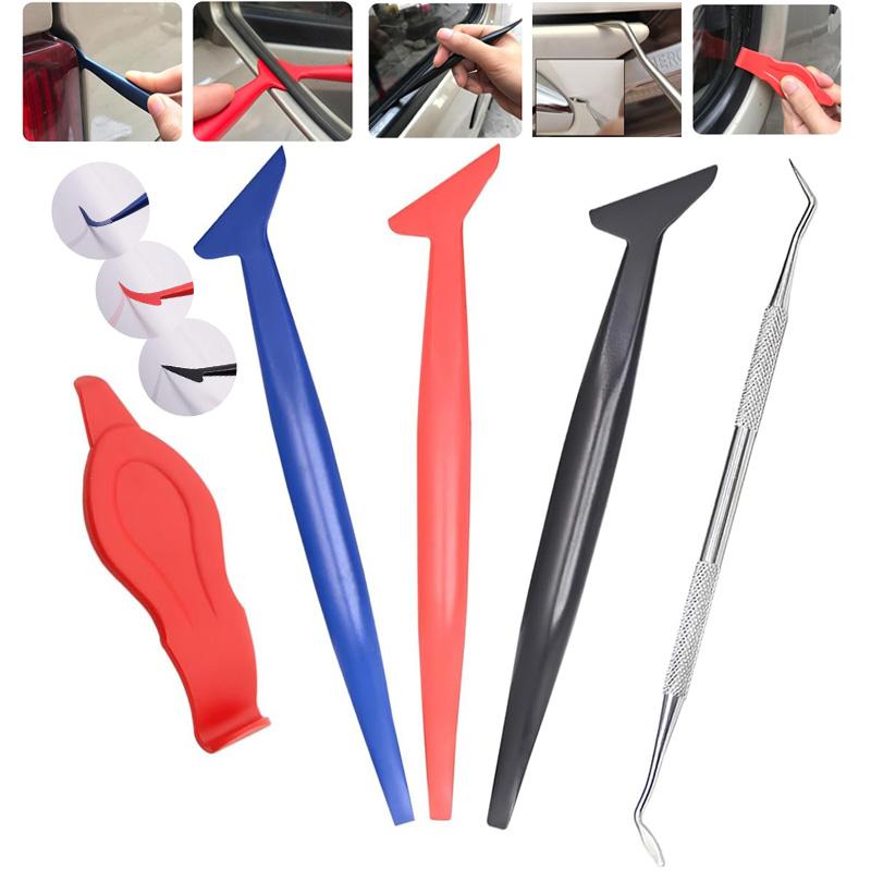 Window Tint Kit Car Wrap Tools with Felt Squeegee Utility Knife Shank Gasket Squeegee Vinyl Wrap Magnet Holder Kit Covering Tool