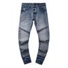 Fashion American High Street Hole & Patch Trendy Retro Straight Ami Denim Pants