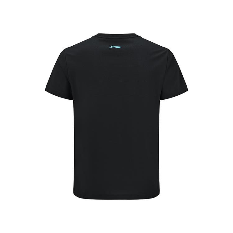 Li-Ning Дышащая Повседневная Спортивная Футболка с Коротким Рукавом Унисекс Топы Черный ATSV607-1
