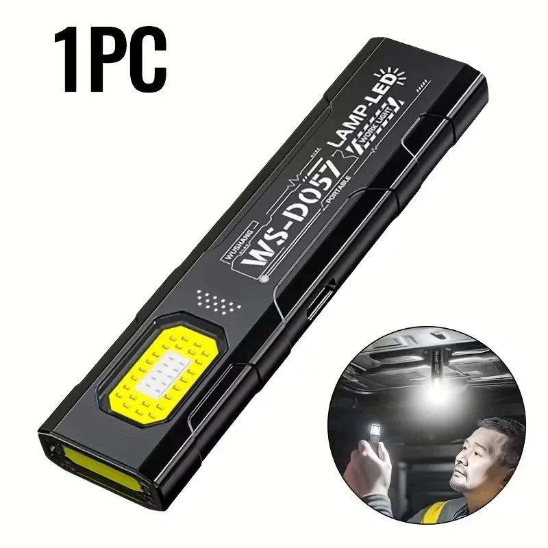 Rechargeable Mini LED Keychain Flashlight 800LM Portable Magnetic Pocket Torch Light for Work, Camping, Emergency, Car Use