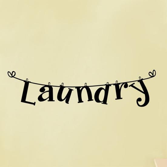 Мода Прачечная Письма Комната Наклейка На Стену Главная Спальня Декор Съемная Наклейка