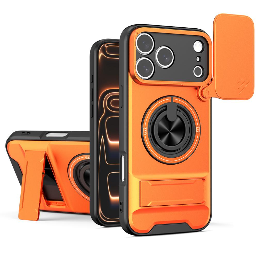 KEYSION Магнитный чехол для телефона для iPhone 17 Pro Max Сдвижная защита камеры Вертикальная подставка Противоударный чехол для iPhone 17 Air