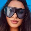 Women Sunglasses Large Frame Personalized Punk Design Sunglasses Windproof In Trend Outdoor Sun Protection Sunglasses For Women