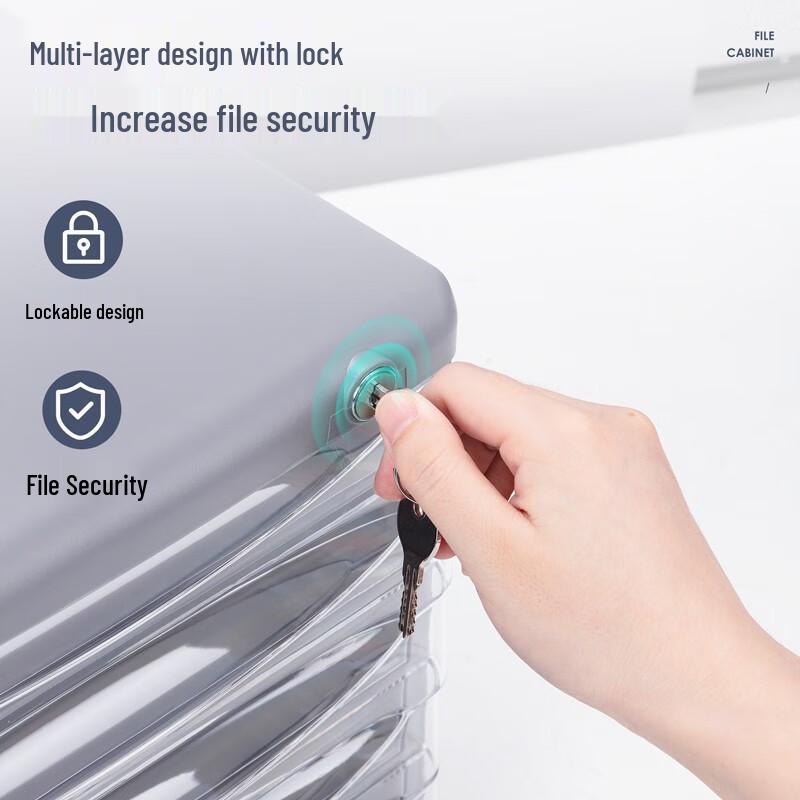 Deli Desktop File Storage Cabinet with Lock