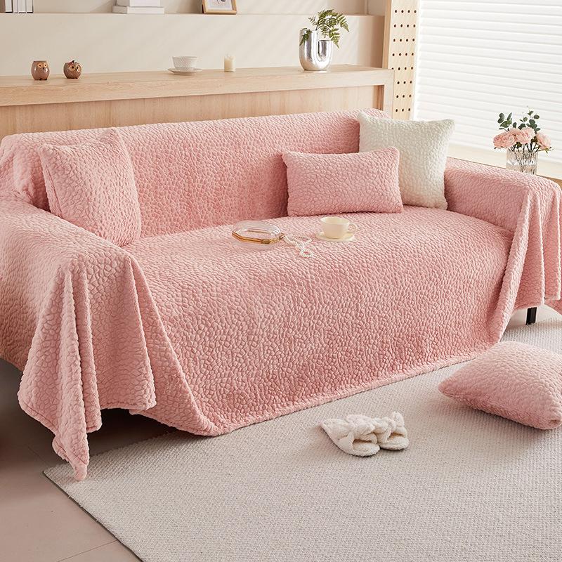 Зимнее полотенце для дивана, утолщенное флисовое покрывало для дивана, высококачественное розовое покрывало для дивана, не царапающееся