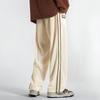 Spring and Autumn Men's New Vintage Side Strip Stitching Loose Straight-Leg Sports Trousers