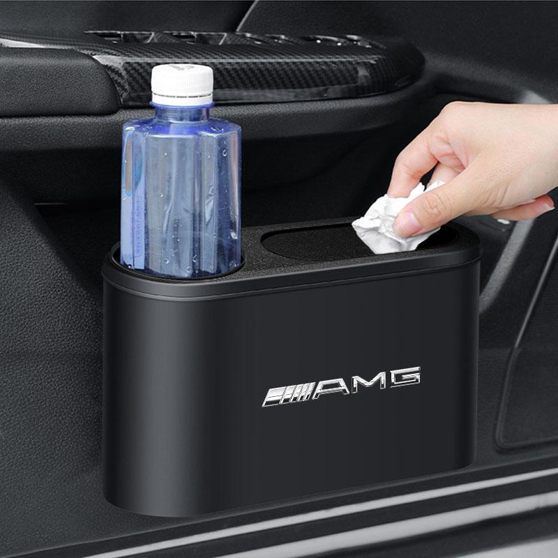 Автоэмблема мусорного ведра, контейнер для мусора, хранение, автомобильные аксессуары для Mercedes-Benz AMG C500 C200 C300 A B C E GLA CLA GLK GL ML GLE W204 W205 W203 W211