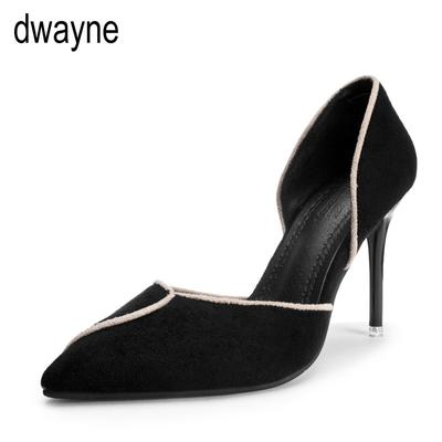 2024 новые женские туфли-одиночки корейской моды с острыми полыми каблуками, летние сексуальные замшевые повседневные рабочие туфли sdc5